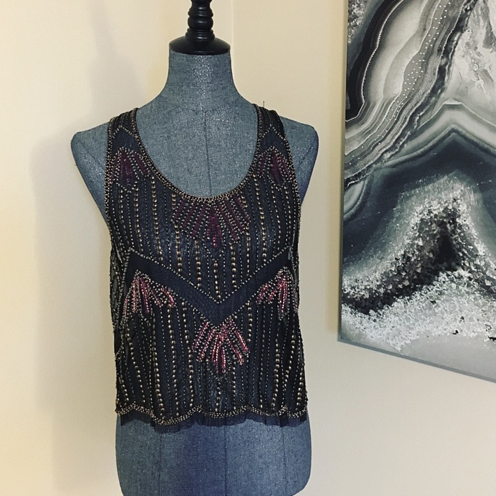 💫Beaded Mesh Tank - Picture 2 of 5